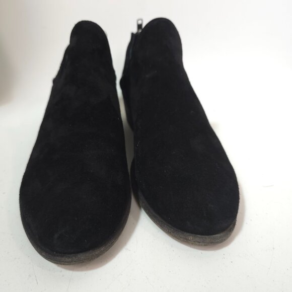 Frye Kenzie Black Suede Low Heel Ankle Booties Women’s Size 9M Stylish Classic - Picture 9 of 12
